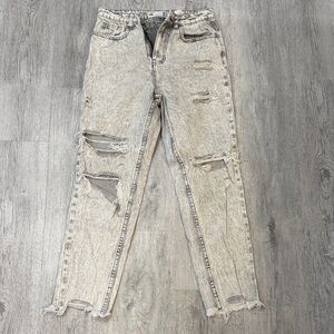 refuge Light Gray Distressed Boyfriend Jeans